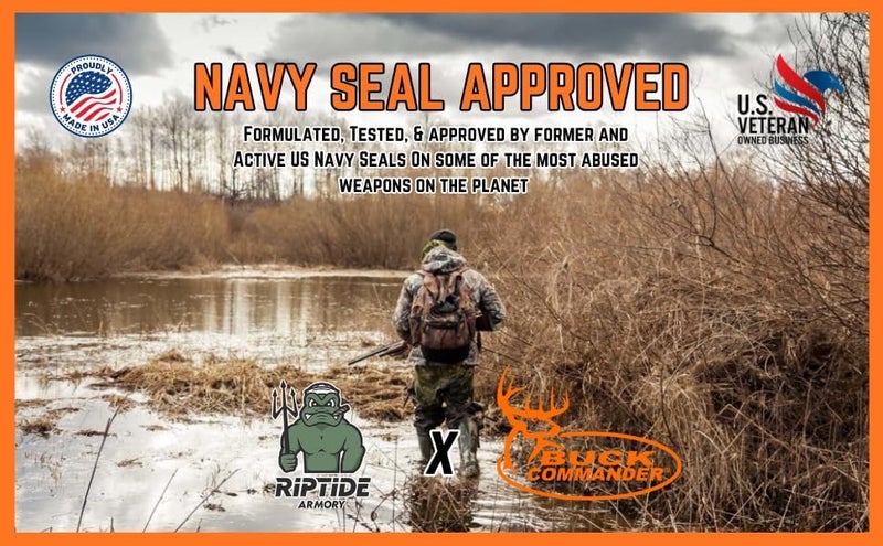 Riptide Armory x Buck Commander - Advanced Gun Cleaner - Targets Carbon Deposits, Metals and Residue - Works on All Finishes - Veteran Owned & Formulated by US Navy Seal (4oz) - Image 1